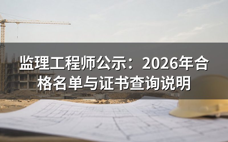 监理工程师公示是什么？在哪里查看？