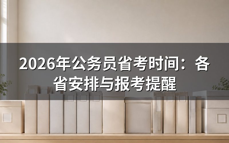 2026年省考时间大概在什么时候？