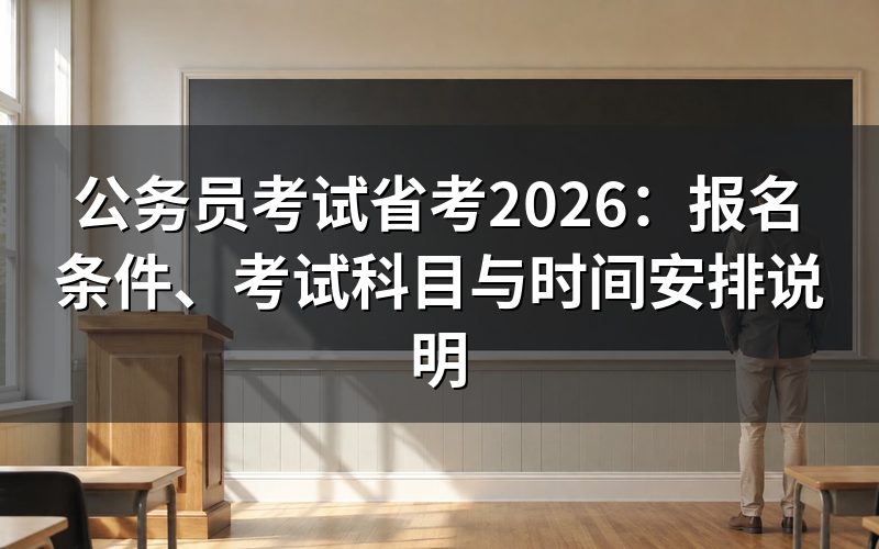 2026年省考什么时候报名和考试?