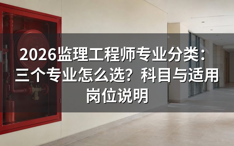 监理工程师有哪些专业分类?