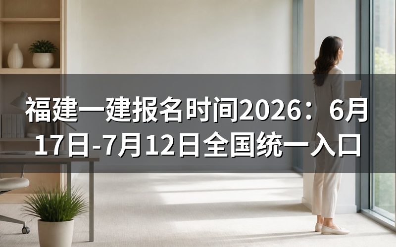 2026年福建一建报名时间是什么时候?