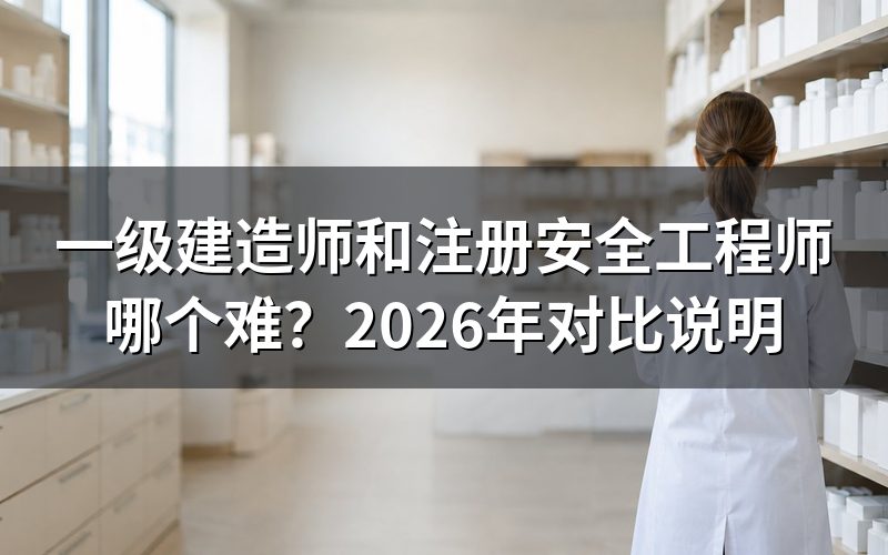 一级建造师和注册安全工程师哪个更难考?