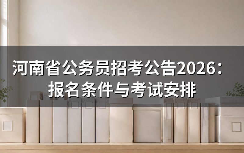 2026年河南省公务员招考公告在哪里看?
