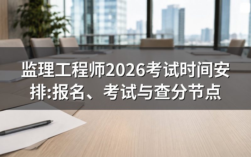 2026年监理工程师考试时间是哪几天?