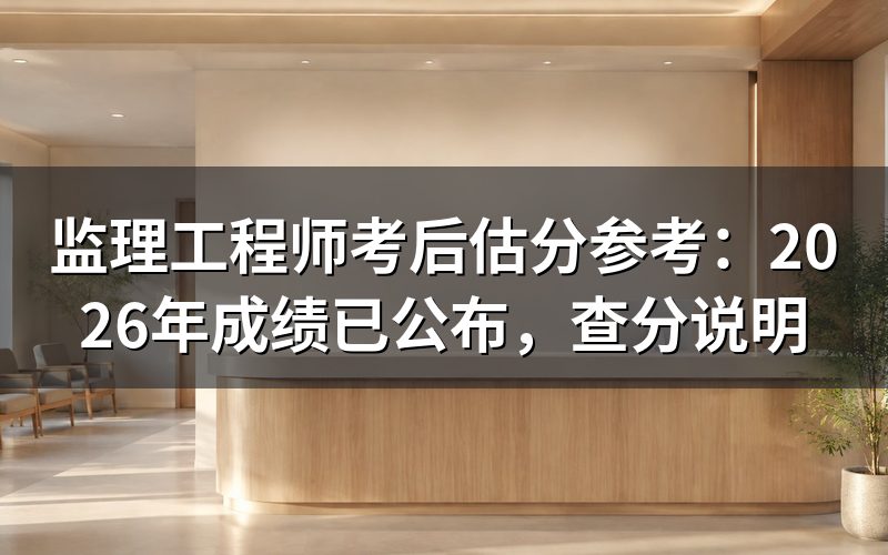 监理工程师考后还需要估分吗？