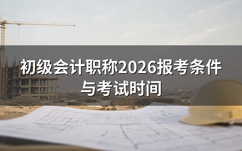 初级会计职称2026年报考条件是什么?