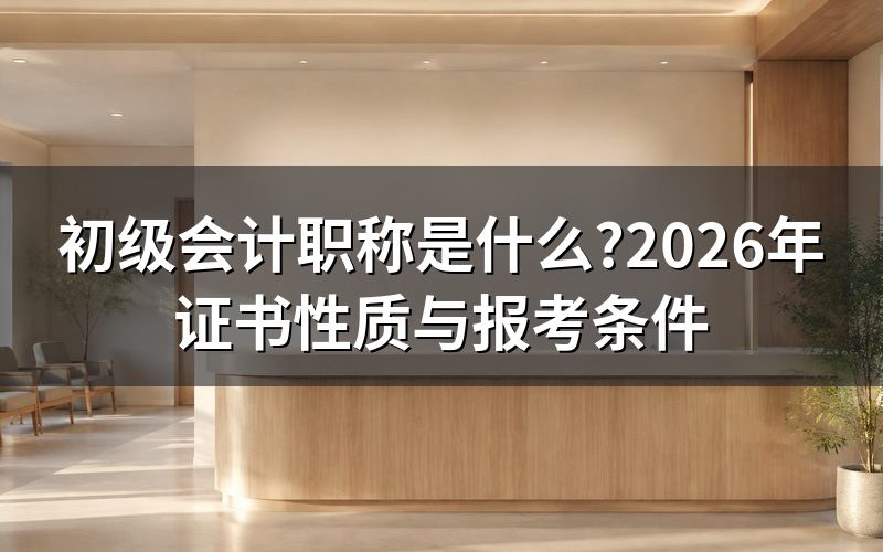初级会计职称到底是一张什么证?