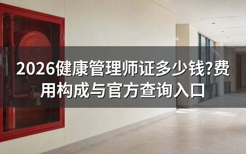 健康管理师证到底要花多少钱?