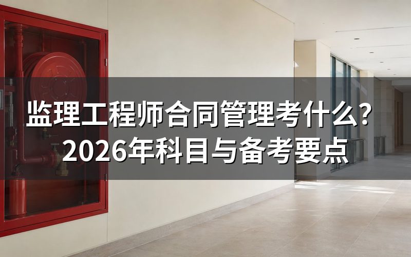 2026年监理工程师合同管理考试现在是什么进度？