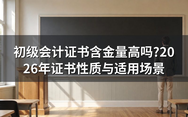 初级会计证书的含金量,先看它是什么