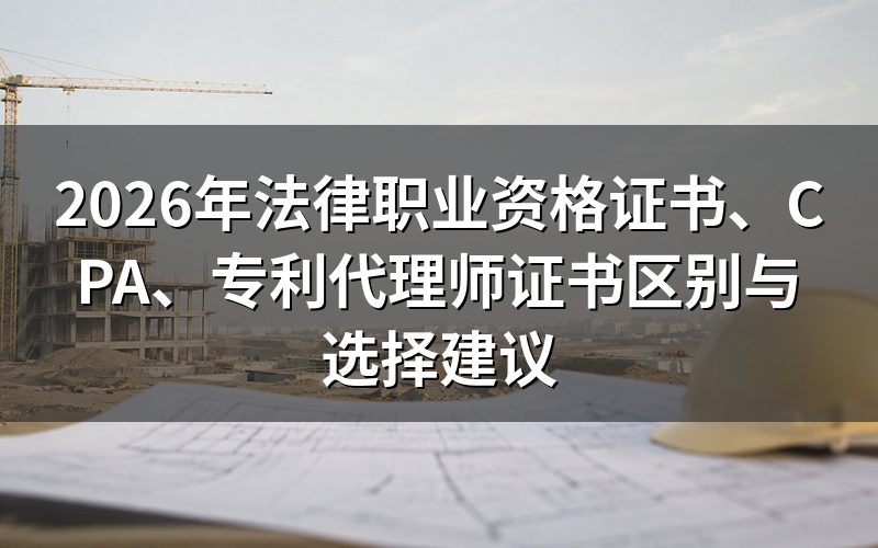 法律职业资格证书、注册会计师、专利代理师有什么区别?