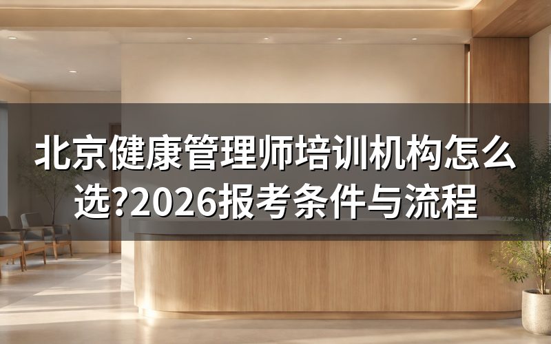 北京健康管理师培训机构靠谱吗?先核对这几点