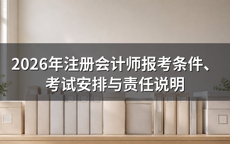 2026年注册会计师考试安排是怎样的?