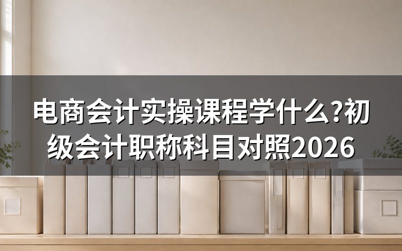 "电商会计实操课程"对应的是哪张官方证书?