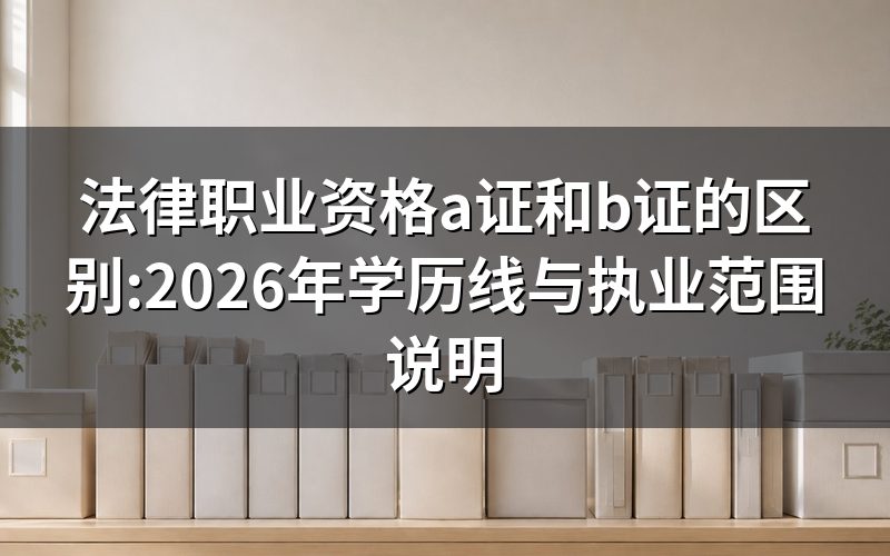 法律职业资格a证和b证到底有什么区别?