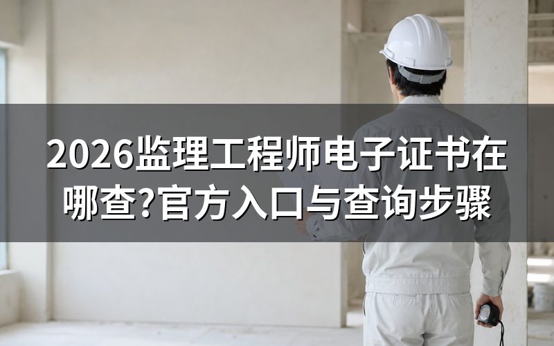 2026年监理工程师电子证书现在能查吗?