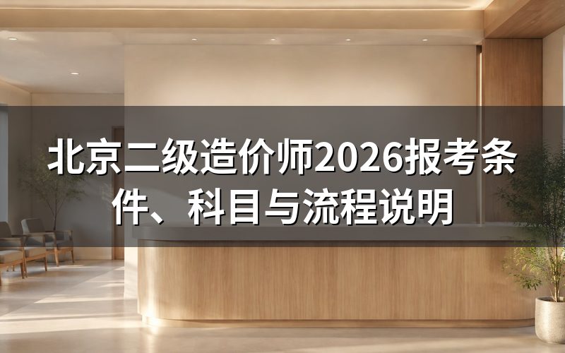 2026年北京二级造价师报名时间是什么时候?