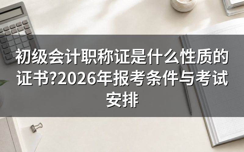 初级会计职称证是什么性质的证书?