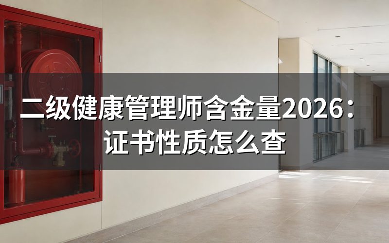 二级健康管理师含金量,先查发证主体是谁