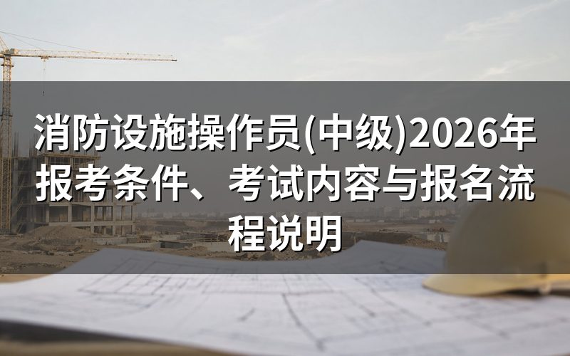 消防设施操作员中级(四级)报考条件是什么?