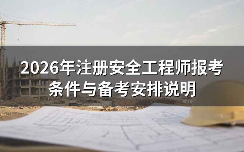 2026年注册安全工程师报考需要什么条件?