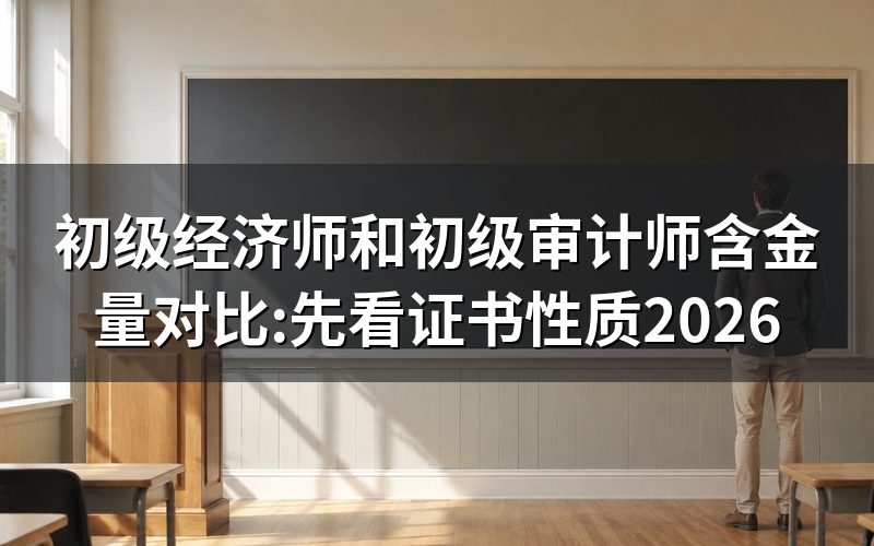 初级经济师和初级审计师哪个含金量高,答案不在证书本身