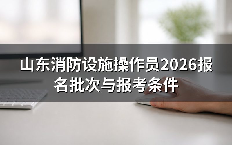 查山东消防设施操作员这批报名,先看这两个日期