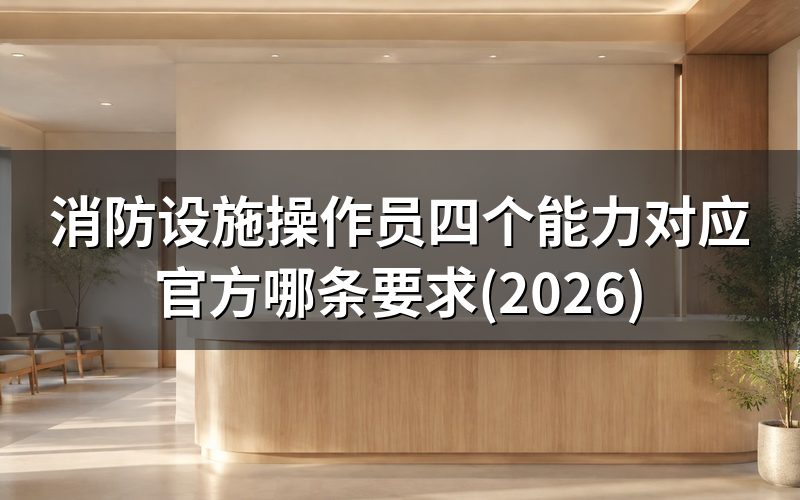 消防设施操作员四个能力对应官方哪条要求
