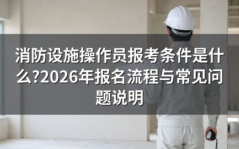 消防设施操作员是什么性质的证书?