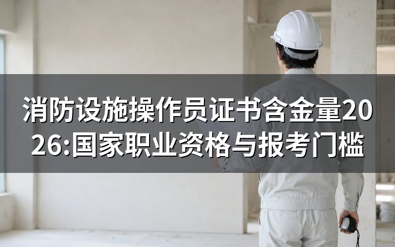 先搞清楚:消防设施操作员证书是什么性质