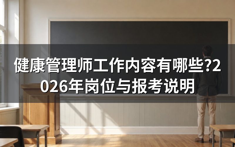 健康管理师工作内容具体是什么