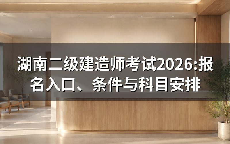 湖南二级建造师考试2026年报名窗口现在是什么状态