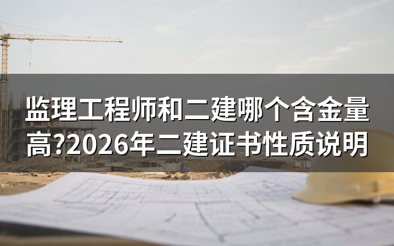 监理工程师和二建先分清是不是一类证