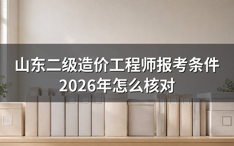 山东二级造价工程师报考条件去哪查