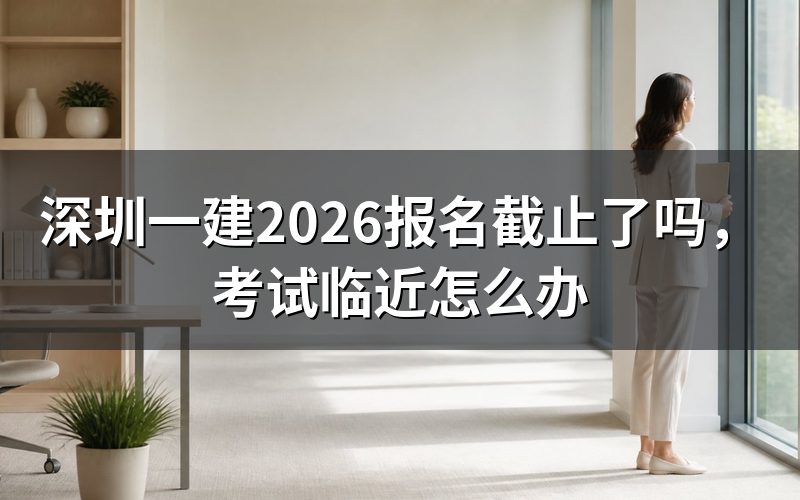深圳一建2026报名现在是什么状态