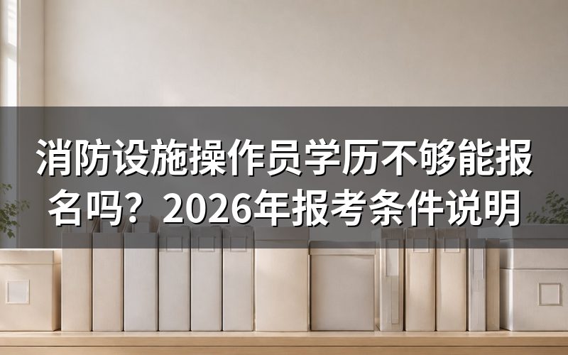 消防设施操作员到底要什么学历?