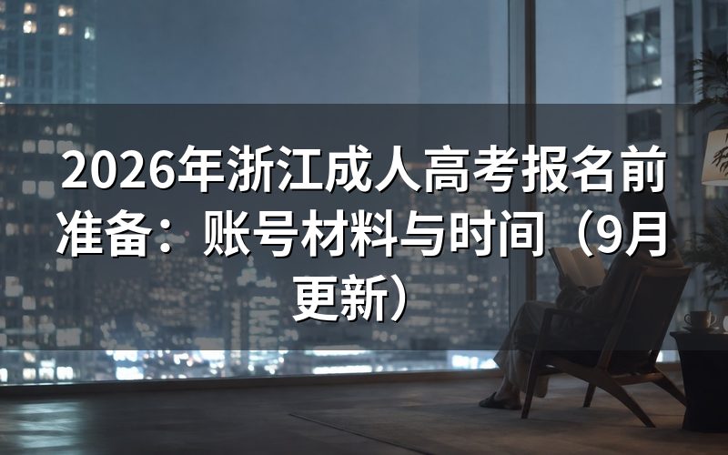 浙江成人高考报名前准备哪些账号和材料