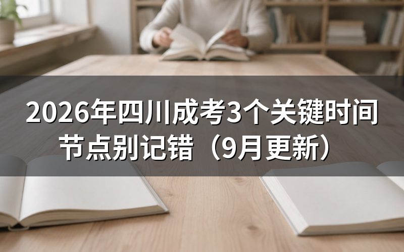 四川成考3个关键时间节点怎么安排