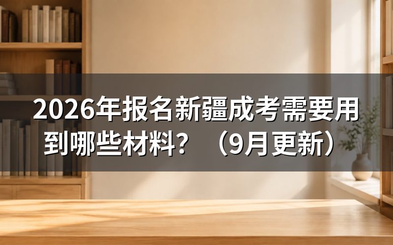 报名2026年新疆成考需要用到哪些材料