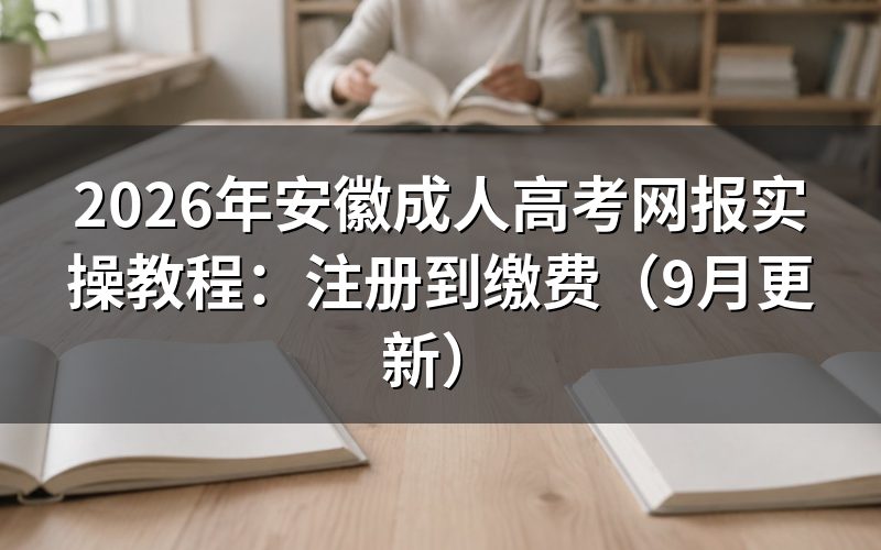安徽成人高考网报实操教程怎么注册和上传材料