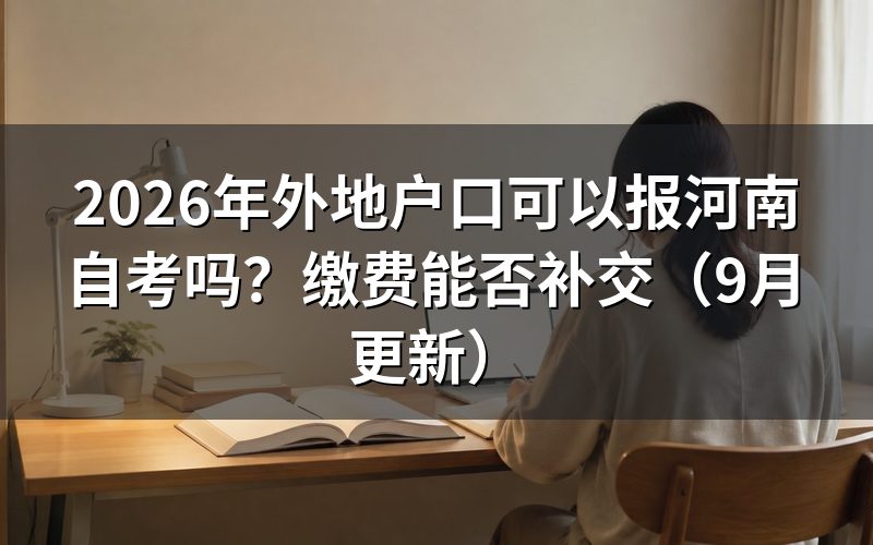 外地户口可以报河南自考吗,报名条件是什么