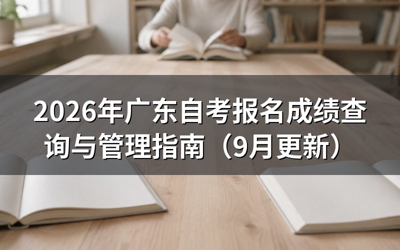 广东自考报名成绩查询怎么操作