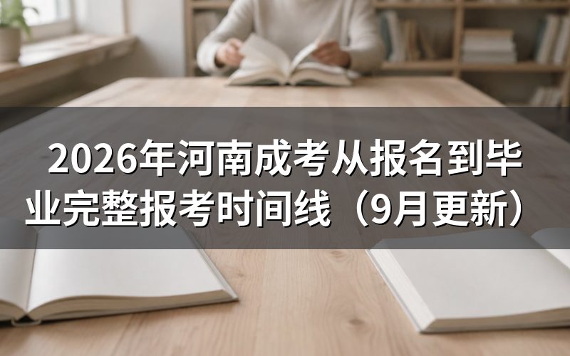 河南成考从报名到毕业完整报考时间线怎么安排