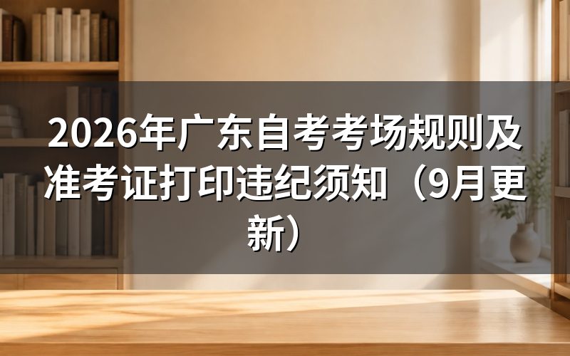 广东自考考场规则和准考证怎么准备