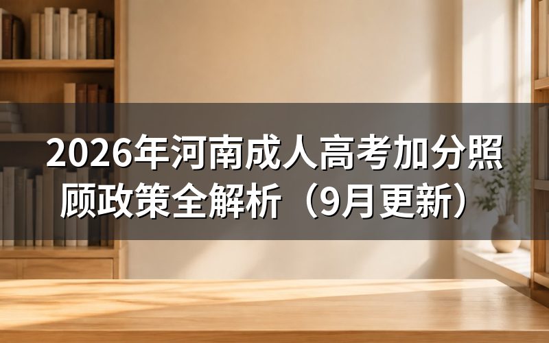 河南成人高考加分照顾政策怎么申报
