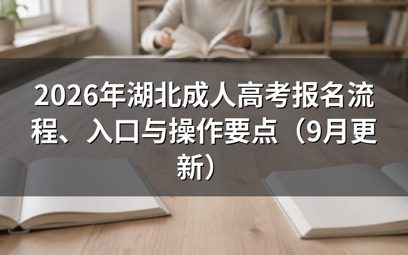 湖北成人高考报名流程怎么操作