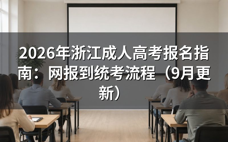 浙江成人高考报名指南怎么核对资格和完成网报