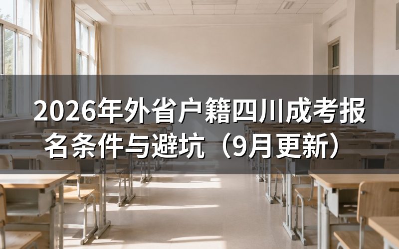 外省户籍四川成考报名条件怎么准备