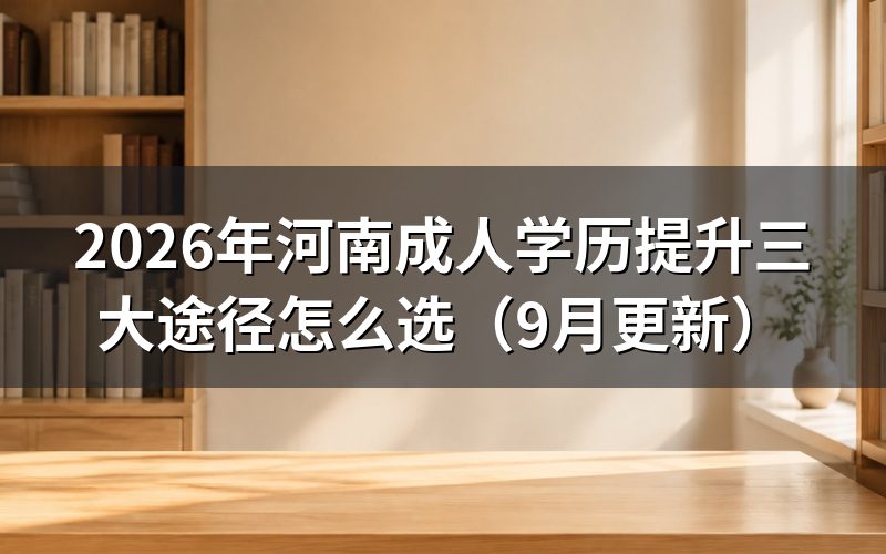 河南成人学历提升三大途径怎么选和报名