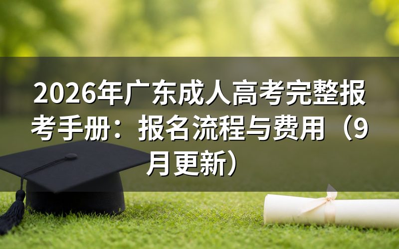 广东成人高考完整报考手册怎么完成网上报名
